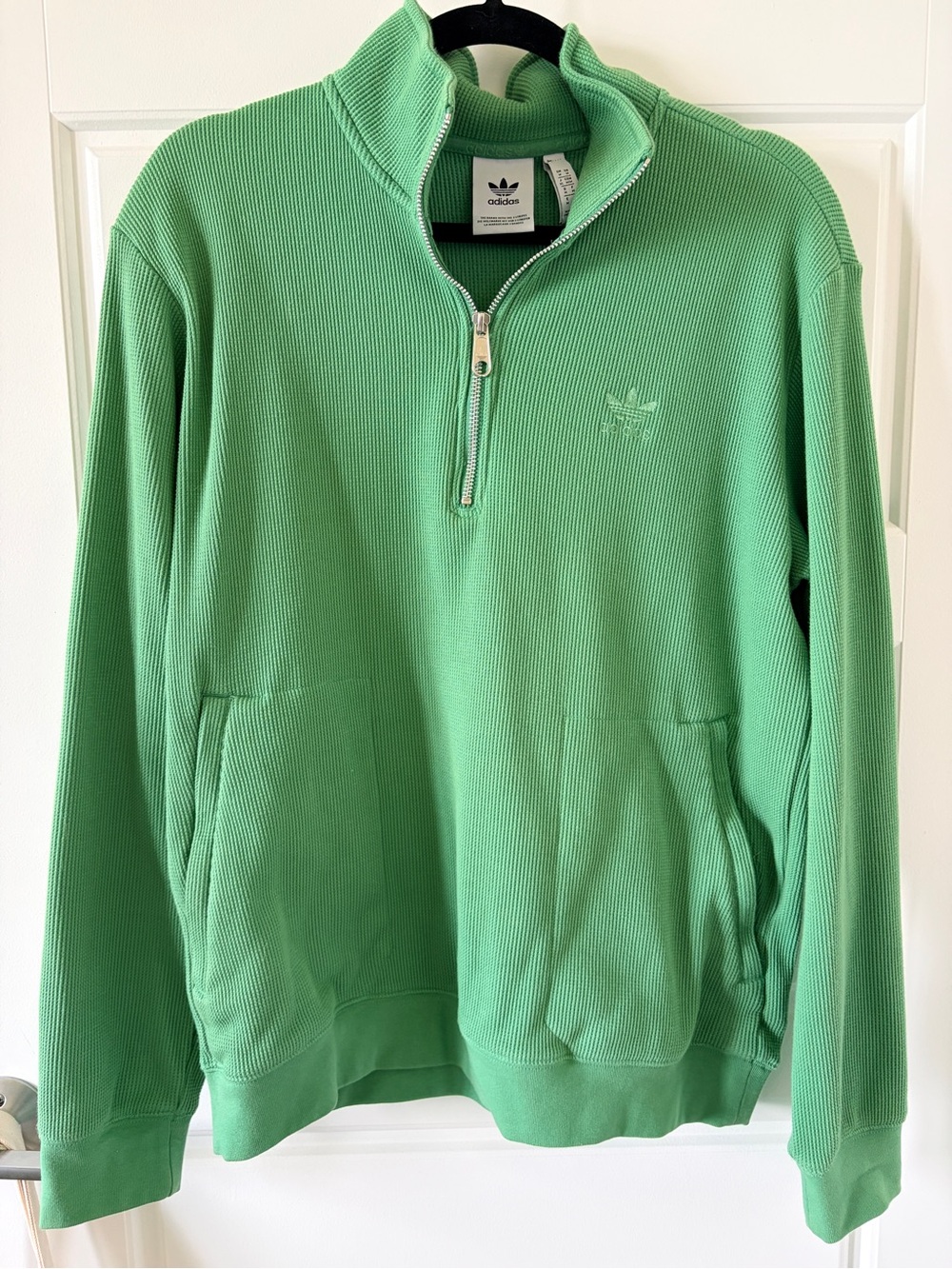 adidas Vibrant Green Half-Zip Pullover Sweatshirt